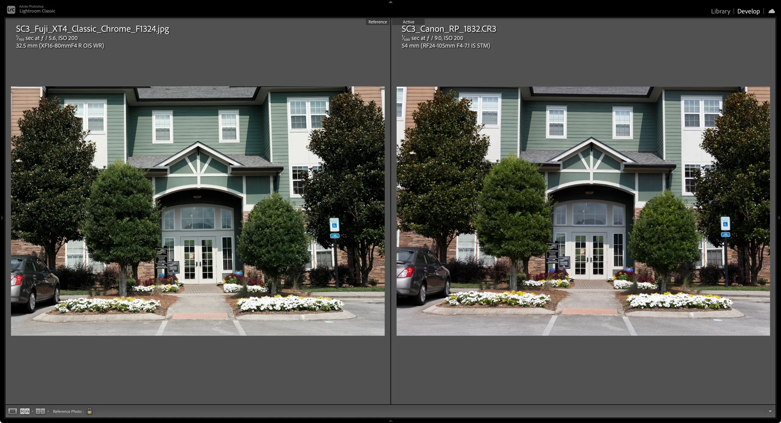 Screenshot of Reference View Lightroom